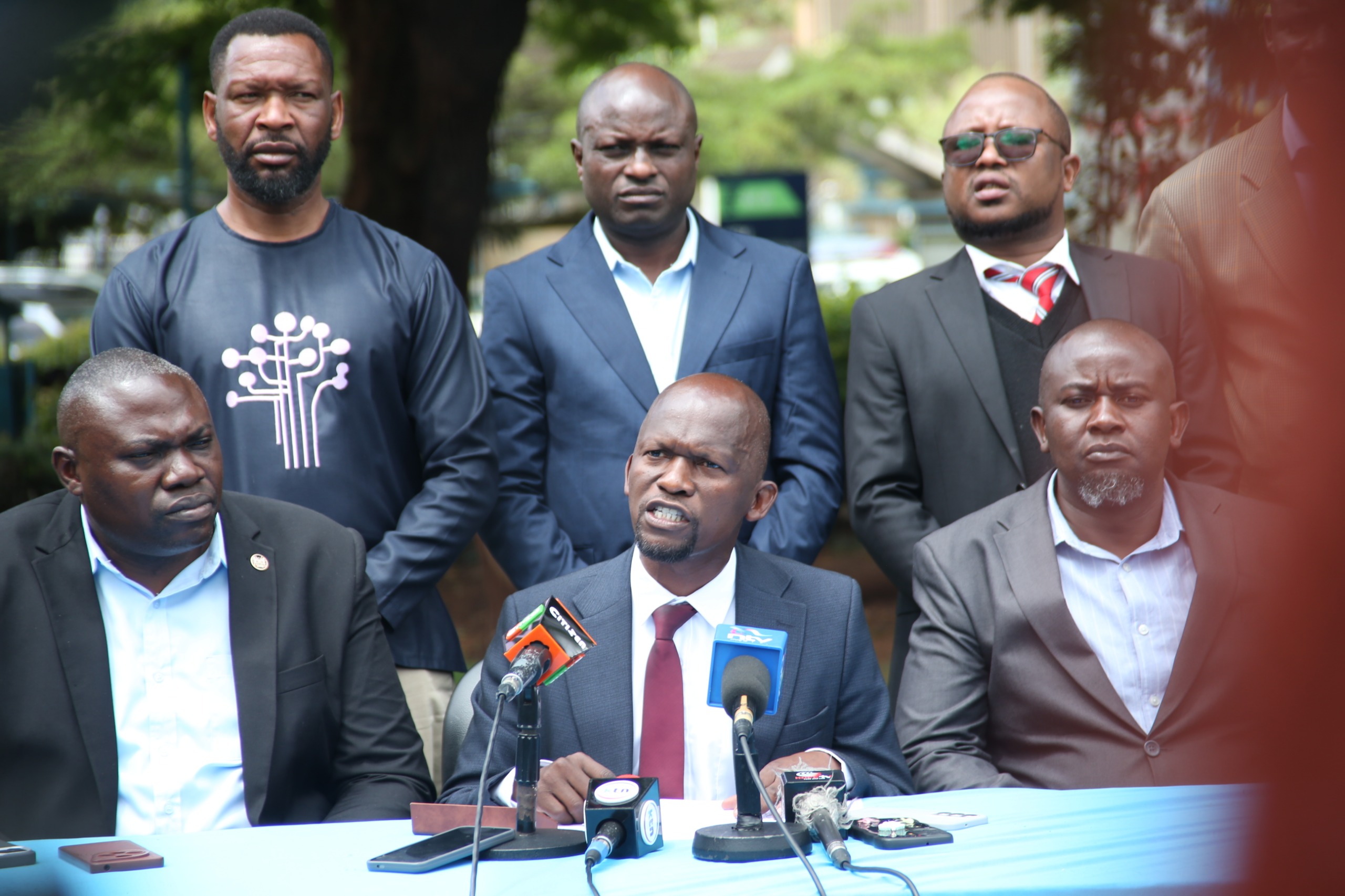 UASU UoN Chapter leadership addressing the press